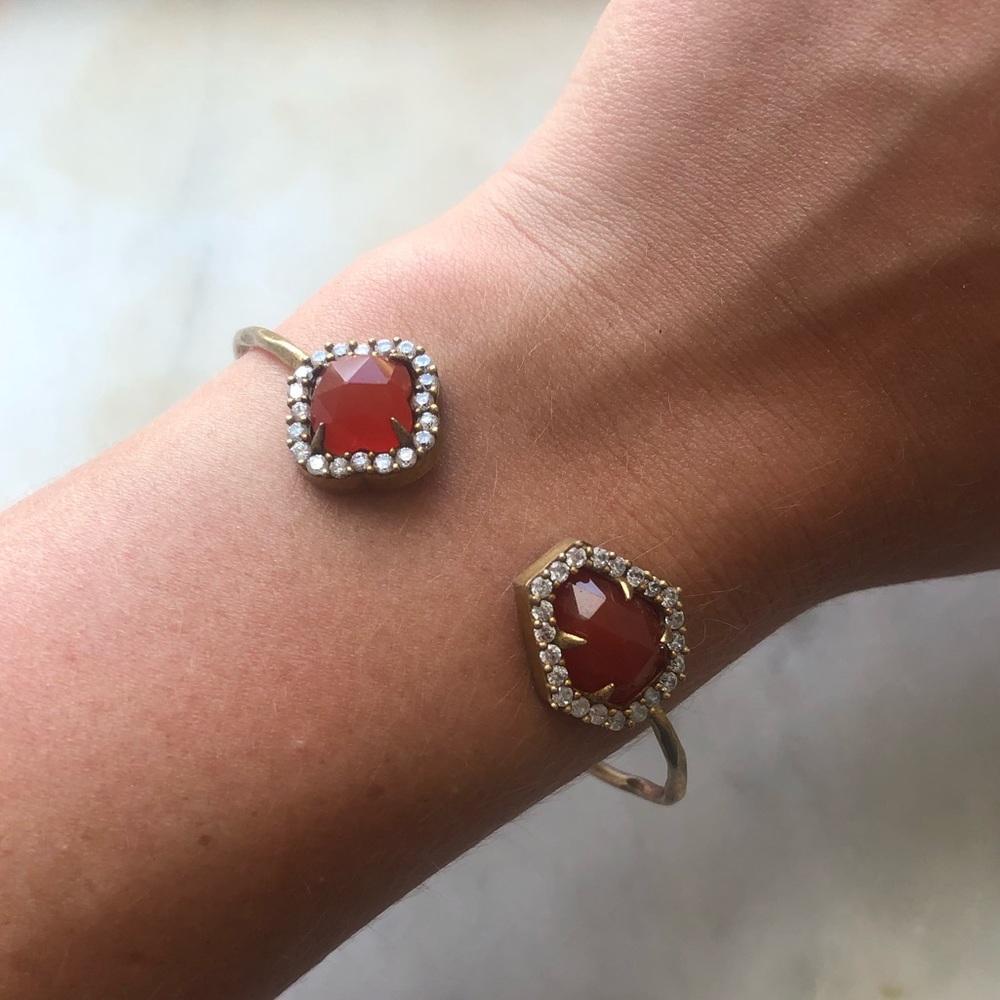 Orange and crystal bracelet